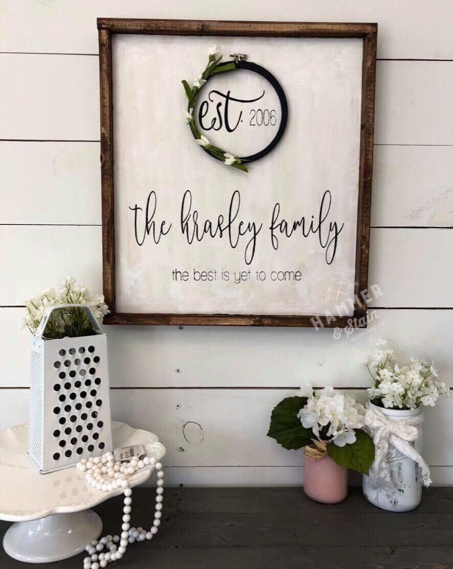 Rustic Family Sign (Choose your colors)